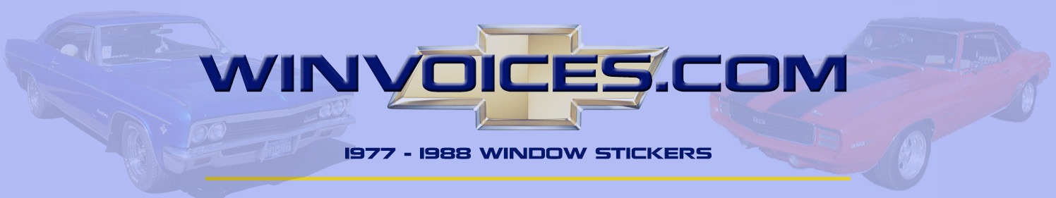 1977-1988 Window Sticker Options